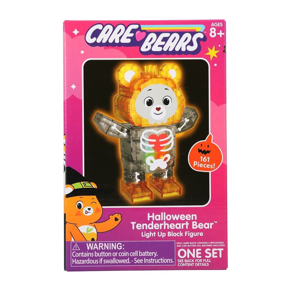 🔥Care Bears Halloween Tenderheart Bear Light Up Block Figure BNWT🔥